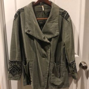 Free People olive green with black jacket
